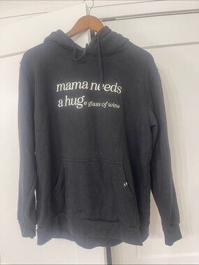 Mama Needs a Hug Black Graphic Hoodie